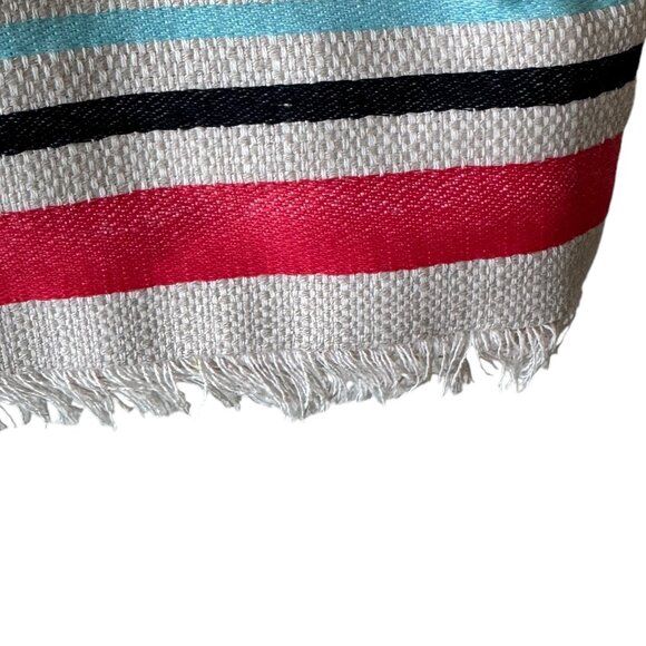 J. Crew Colorful Jacquard Stripe Pencil Skirt Straight Skirt Lined Fringe Hem - Picture 9 of 16